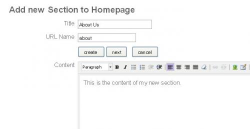 Create Section